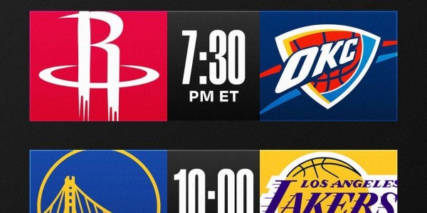 NBA官宣新赛季揭幕战：火箭VS雷霆 勇士VS湖人