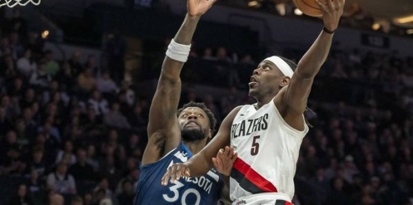 兰德尔41分 杨翰森2分1板开拓者不敌森林狼