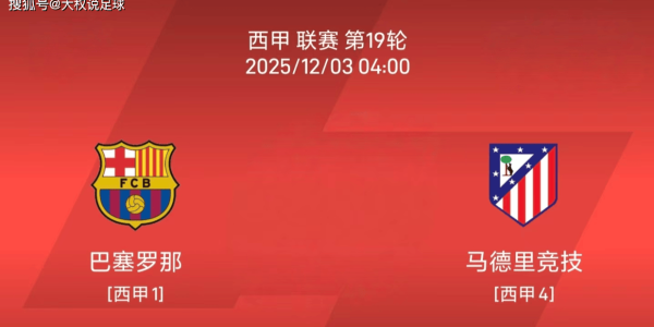 12.2西甲：巴塞罗那 vs 马德里竞技比赛分析